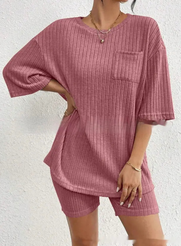 Fashion Rib Knitted Home Clothes 2-piece Set Angel Wishes