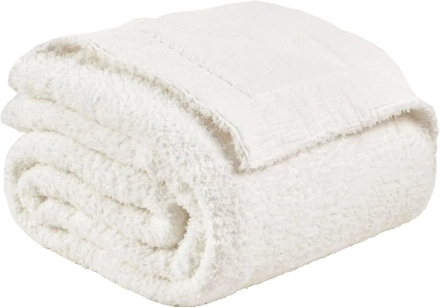 EMME Cotton Throw Blanket 100% Muslin Soft Blanket for Couch 4-Layer Breathable Gauze All Season Soft and Lightweight Pre-Washed Cotton Blanket(White, 140 x 190cm) Angel Wishes