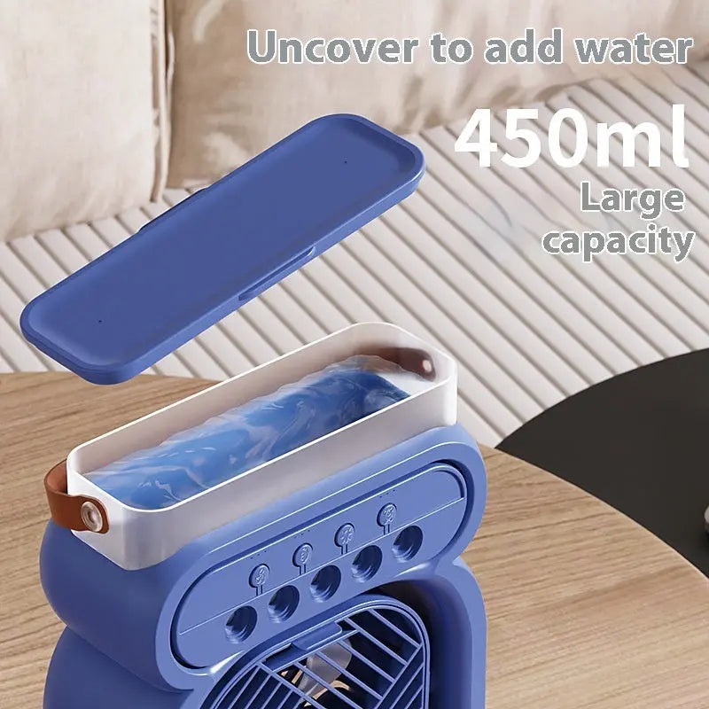 3 In 1 Portable Air Conditioner Evaporative Air Cooler LED Night Lights 3 Speeds Humidifier Fan For Home Office Angel Wishes