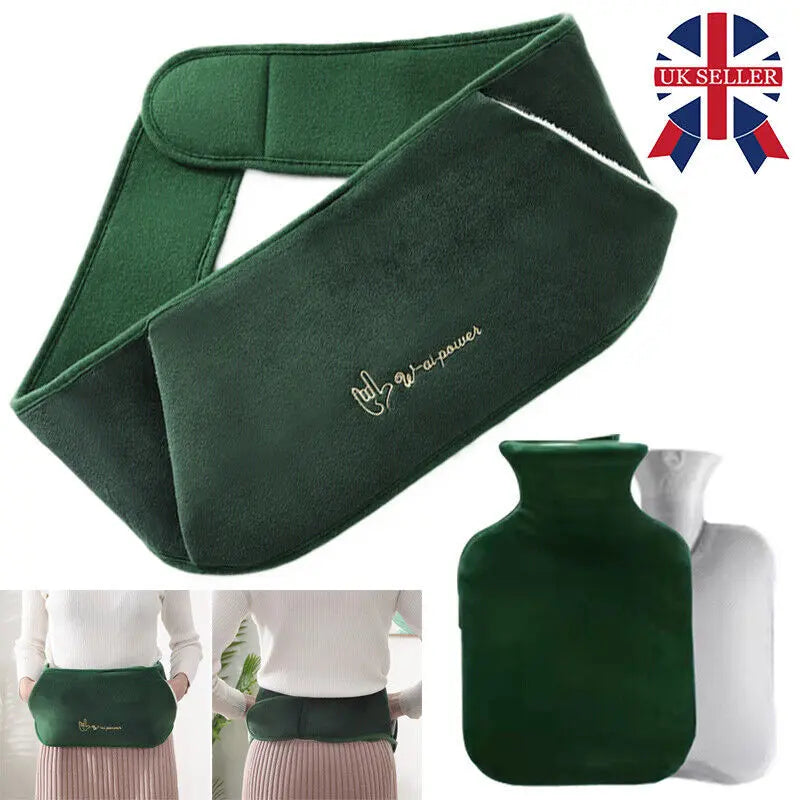 Hot Water Bottle Bag Belt Rubber Warm Plush Pouch Waist Cover Belt Angel Wishes
