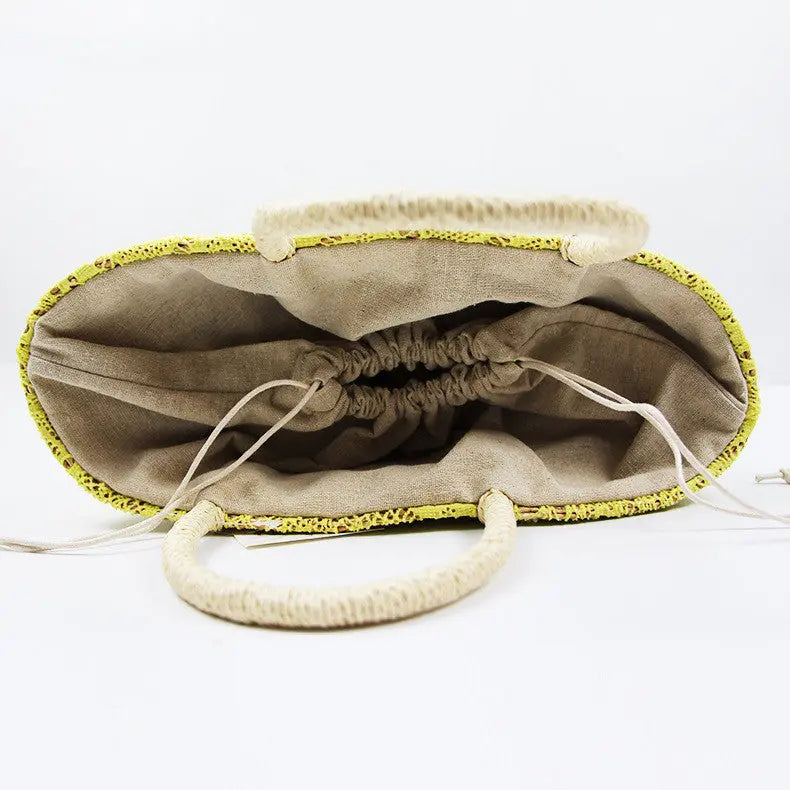 Straw Woven Western Style Hollow Handbag Woven Bag Angel Wishes