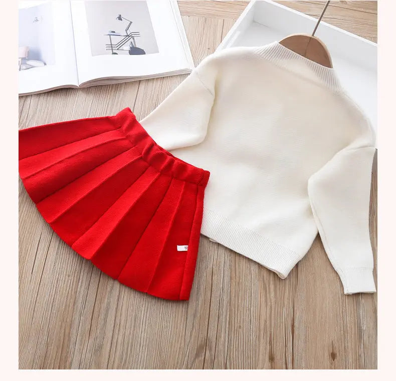 Baby girls Dress Two-piece Mink Wool Sweater Dress Angel Wishes