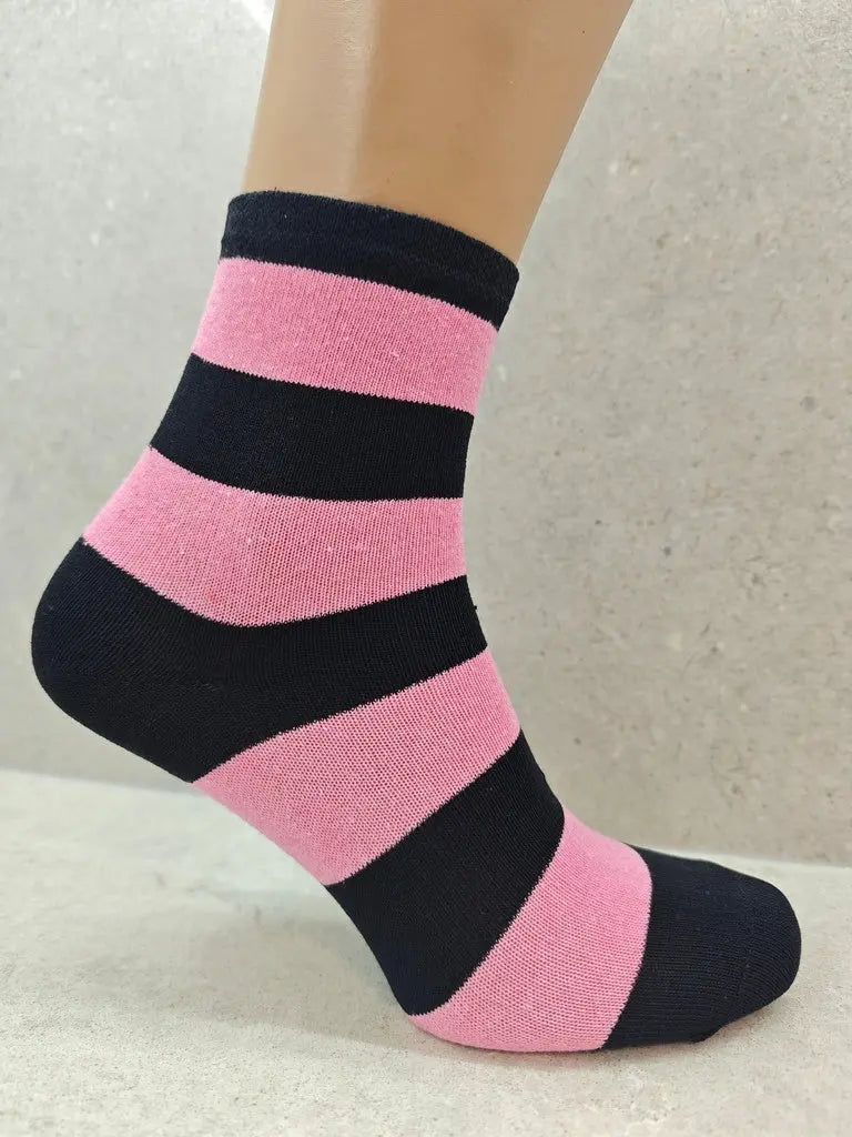 Womens Colourful Striped Socks Pack Of 6 12 24 Pairs Angel Wishes