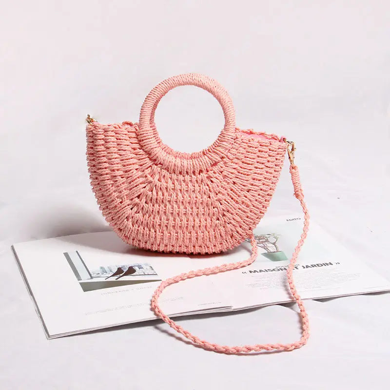 Seaside Vacation Beach Mini Straw Bag Angel Wishes