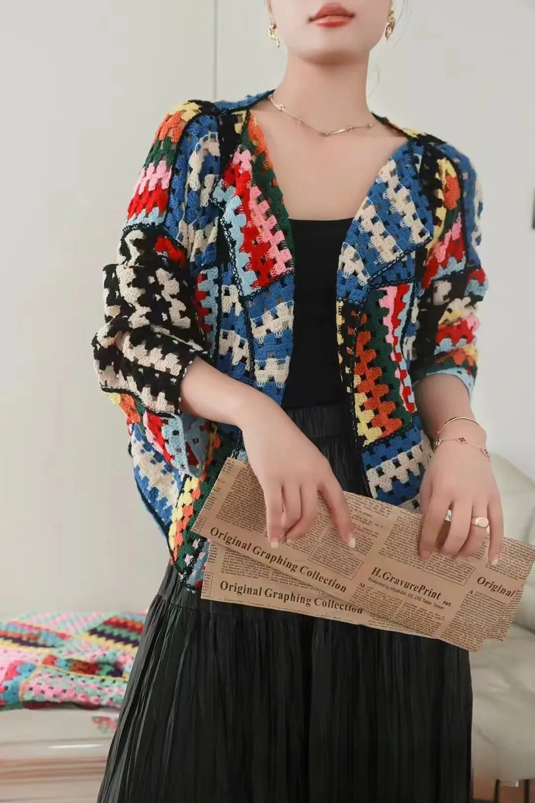 Woven Crochet Cardigan Angel Wishes