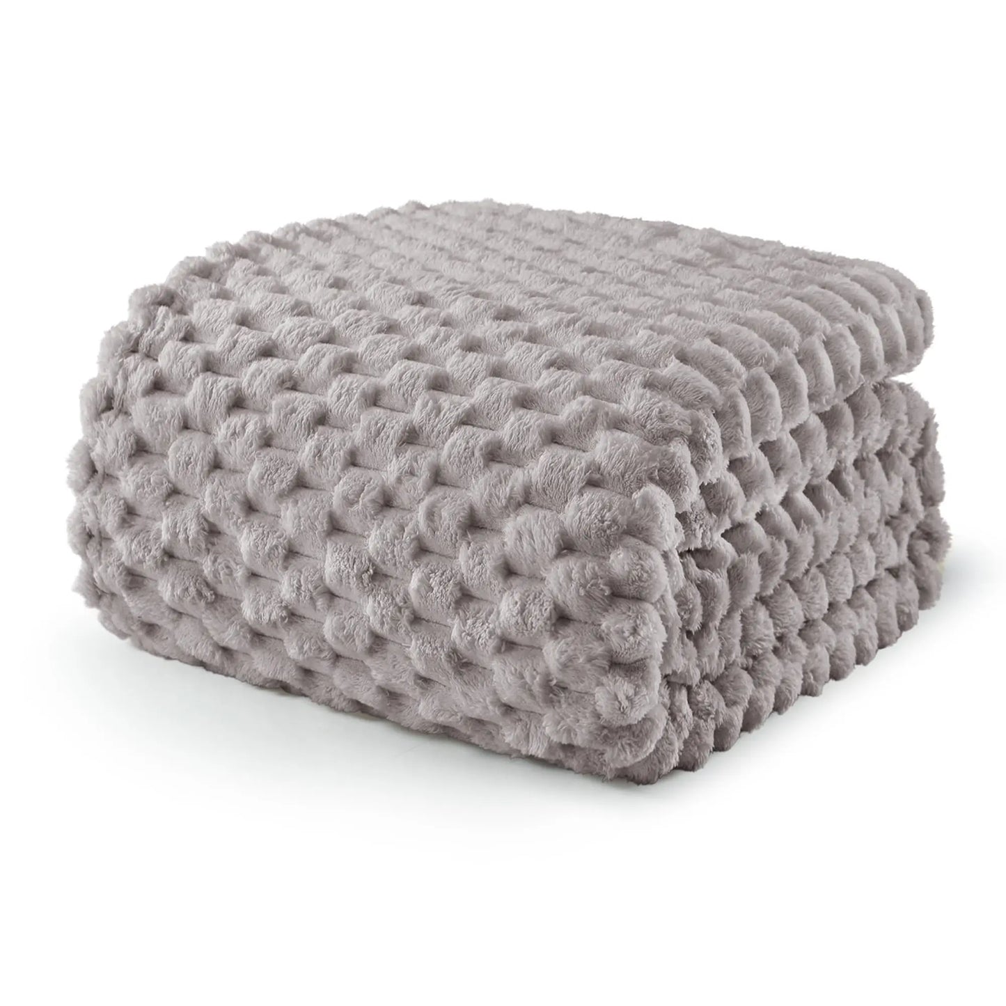 Exclusivo Mezcla Extra Large Soft Fleece Throw Blanket, 127x178 CM Stylish Jacquard Throw Blanket for Couch, Fuzzy Cozy Lightweight for All Season, Ivory Angel Wishes