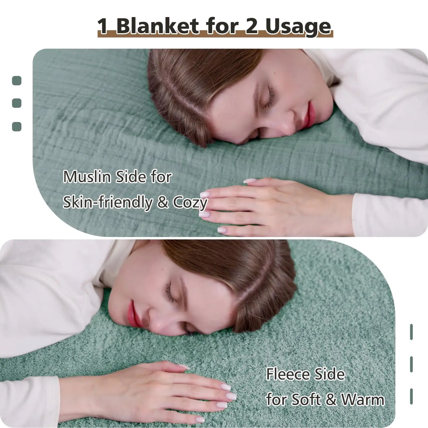EMME Cotton Throw Blanket 100% Muslin Soft Blanket for Couch 4-Layer Breathable Gauze All Season Soft and Lightweight Pre-Washed Cotton Blanket(White, 140 x 190cm) Angel Wishes