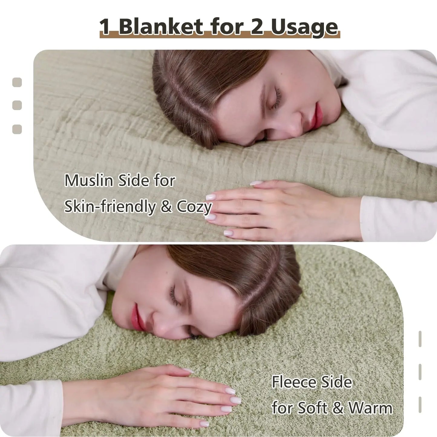 EMME Cotton Throw Blanket 100% Muslin Soft Blanket for Couch 4-Layer Breathable Gauze All Season Soft and Lightweight Pre-Washed Cotton Blanket(White, 140 x 190cm) Angel Wishes