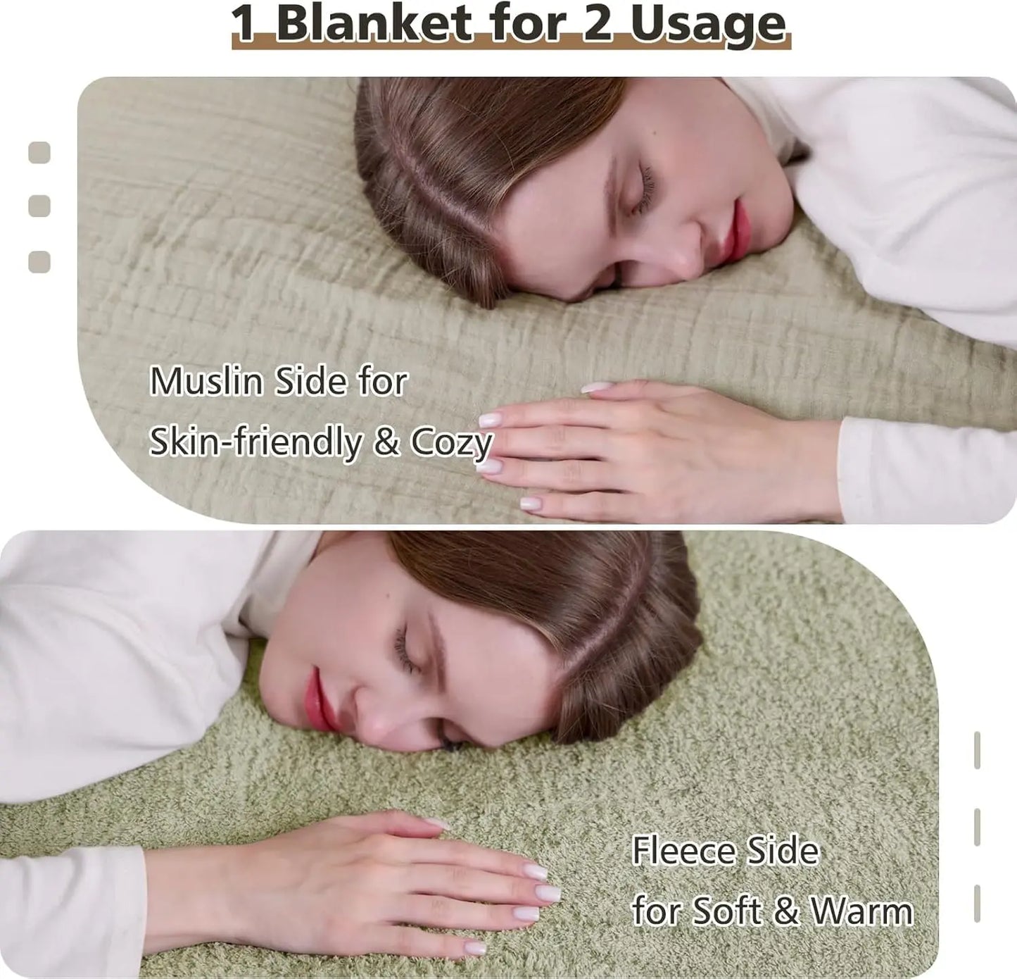 EMME Cotton Throw Blanket 100% Muslin Soft Blanket for Couch 4-Layer Breathable Gauze All Season Soft and Lightweight Pre-Washed Cotton Blanket(White, 140 x 190cm) Angel Wishes