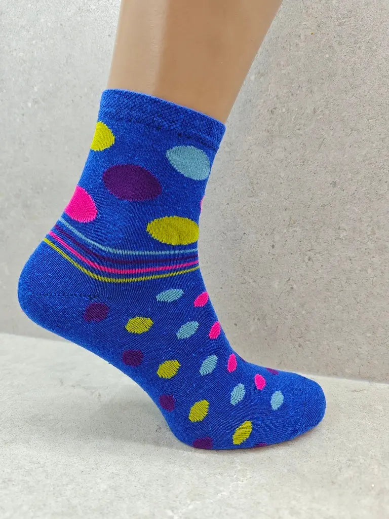 6 12 24 Pairs Womens Socks Mixed Striped Polka Dot Designs Angel Wishes