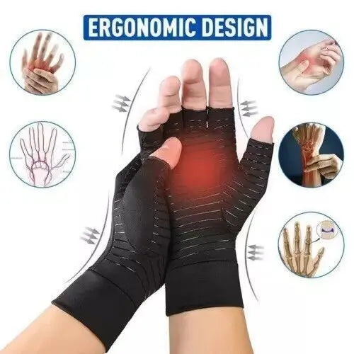 Anti arthritis Fingerless Compression Gloves Support Pain Relief Angel Wishes