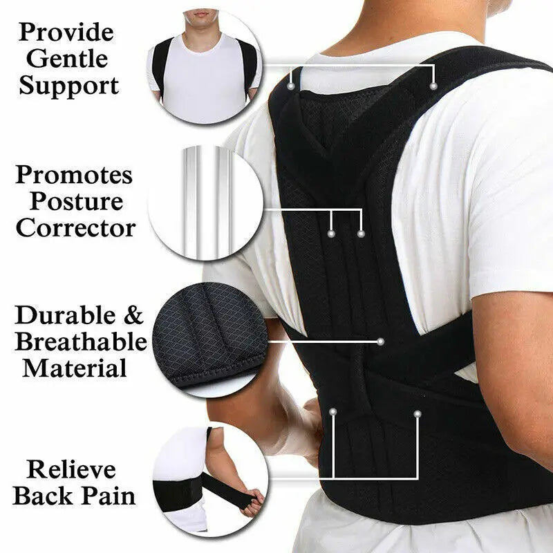 Adjustable Posture Corrector Back Brace Men Women Lumbar Shoulder Support Belt Angel Wishes