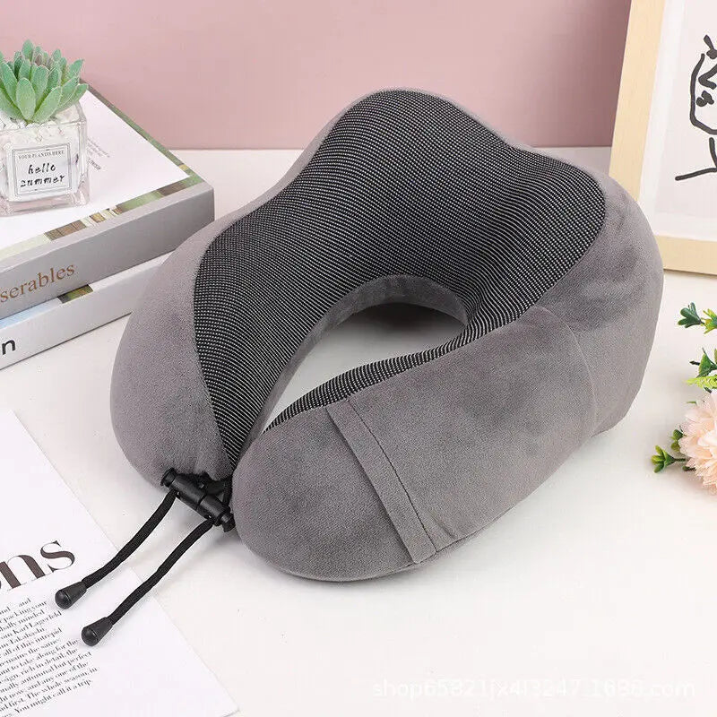 Memory Foam Travel Pillow Neck Support Cushion Without Carry Bag Ear Plugs Mask Angel Wishes