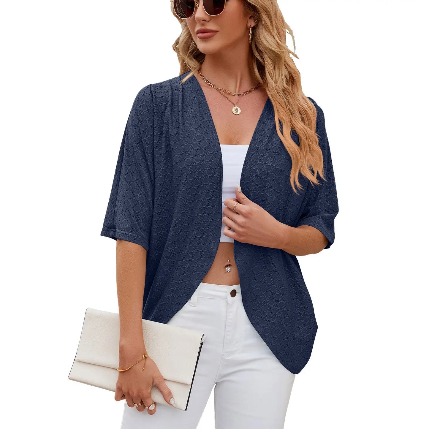 Half Sleeves Cardigan Knitted Cardigan Coat Office Cardigan Angel Wishes