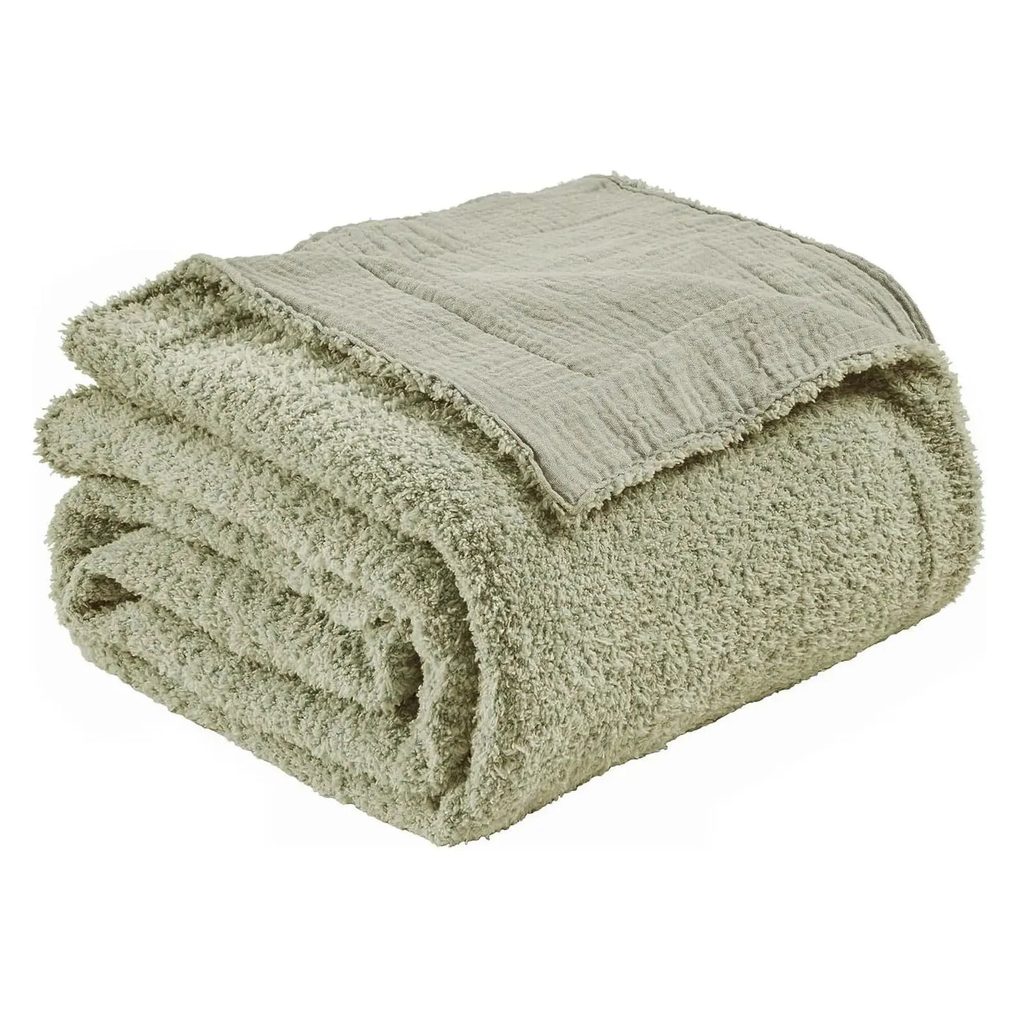 EMME Cotton Throw Blanket 100% Muslin Soft Blanket for Couch 4-Layer Breathable Gauze All Season Soft and Lightweight Pre-Washed Cotton Blanket(White, 140 x 190cm) Angel Wishes
