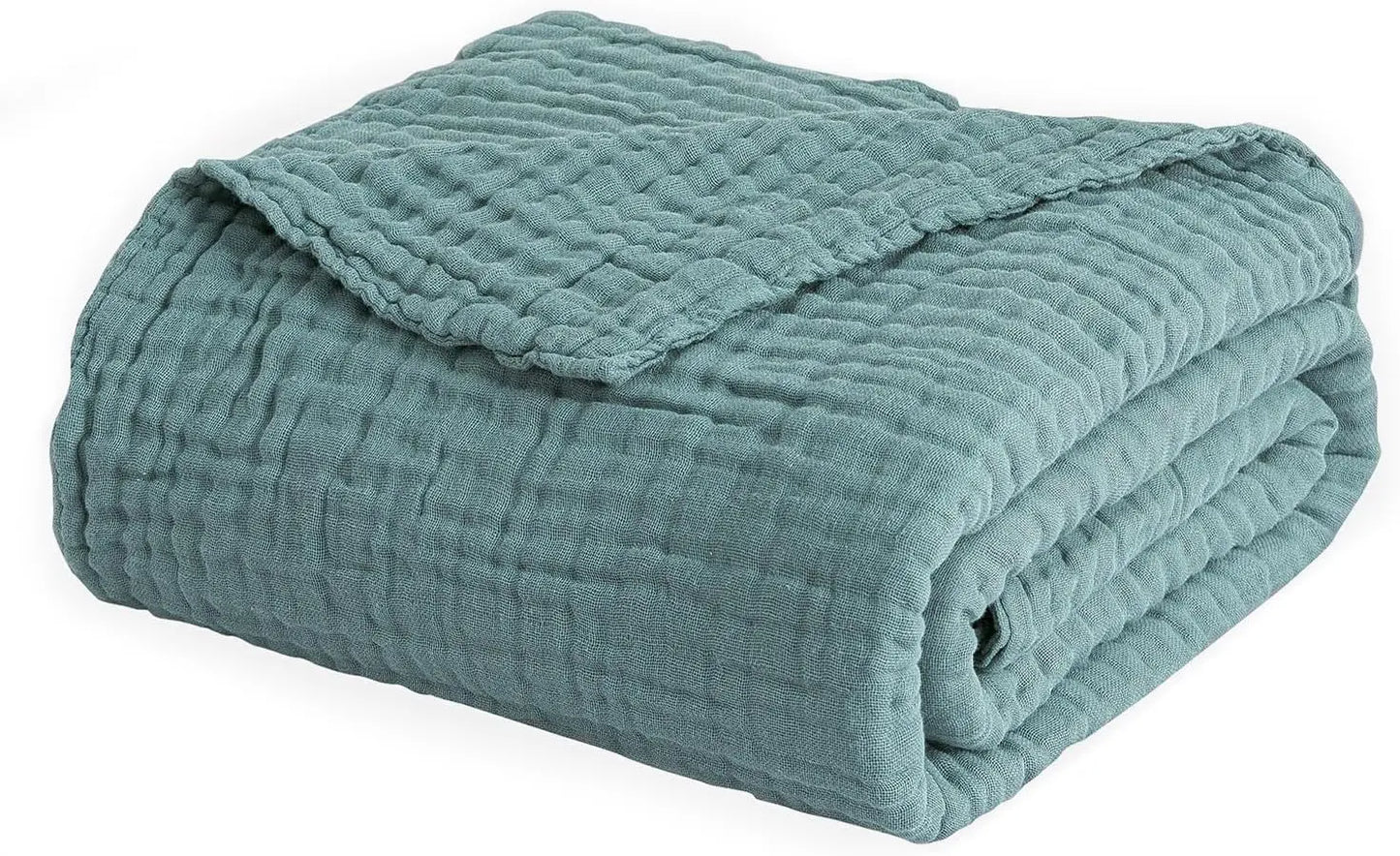 EMME Cotton Throw Blanket 100% Muslin Soft Blanket for Couch 4-Layer Breathable Gauze All Season Soft and Lightweight Pre-Washed Cotton Blanket(White, 140 x 190cm) Angel Wishes