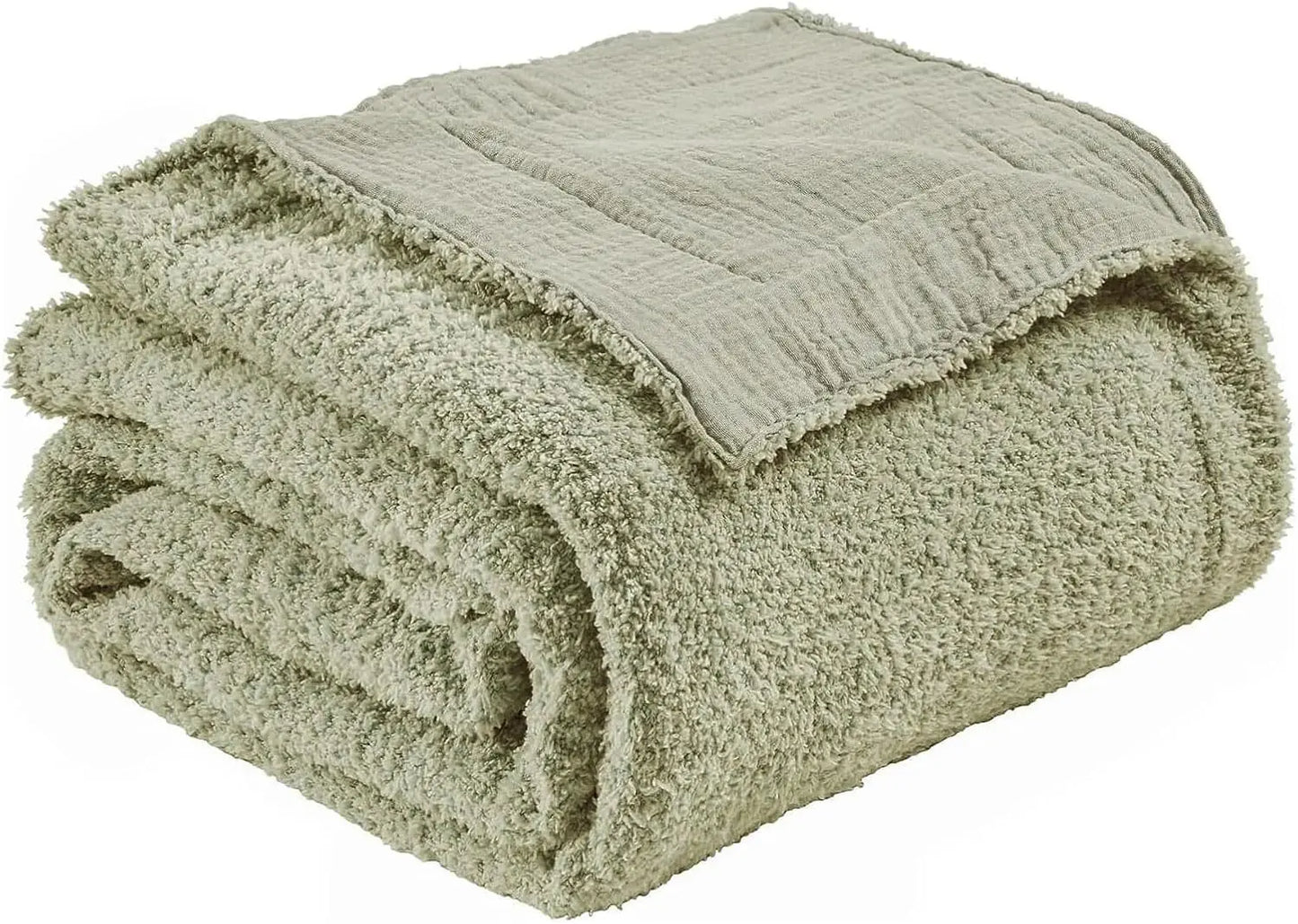 EMME Cotton Throw Blanket 100% Muslin Soft Blanket for Couch 4-Layer Breathable Gauze All Season Soft and Lightweight Pre-Washed Cotton Blanket(White, 140 x 190cm) Angel Wishes
