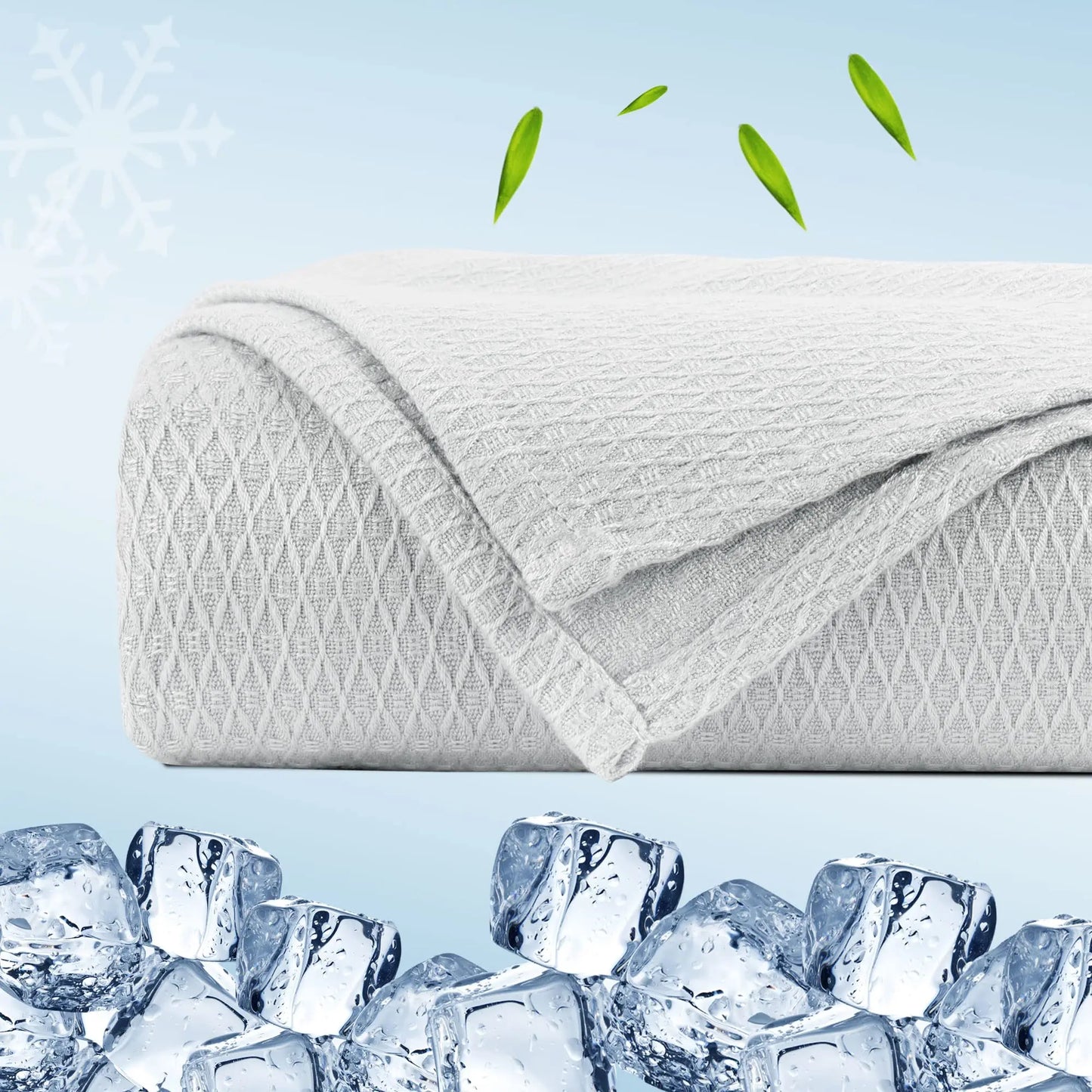 PiccoCasa Cooling Bamboo Blanket All Seasons Breathable for Hot Sleepers, Soft and Lightweight for Bed, Sofa Thin Blanket Summer Keep Cool Light Gray Single 150x200cm Angel Wishes