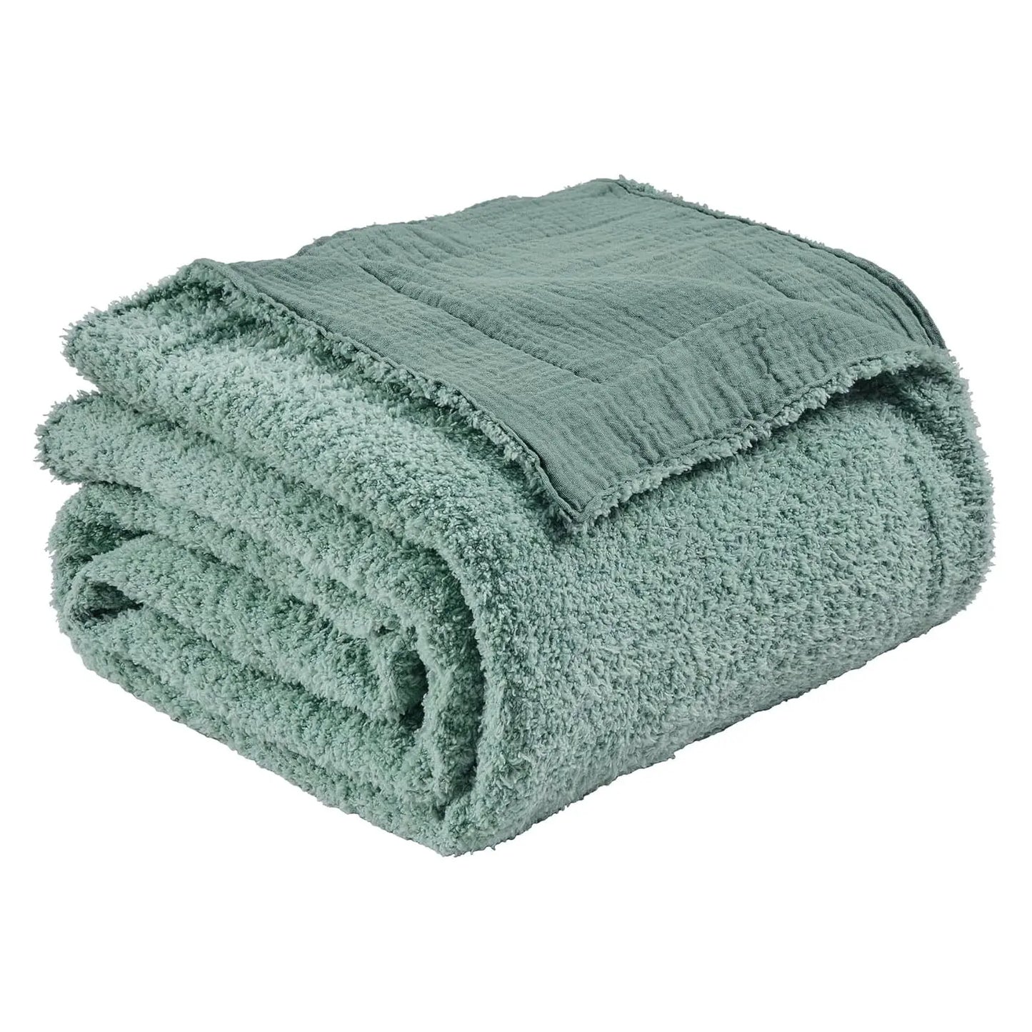 EMME Cotton Throw Blanket 100% Muslin Soft Blanket for Couch 4-Layer Breathable Gauze All Season Soft and Lightweight Pre-Washed Cotton Blanket(White, 140 x 190cm) Angel Wishes