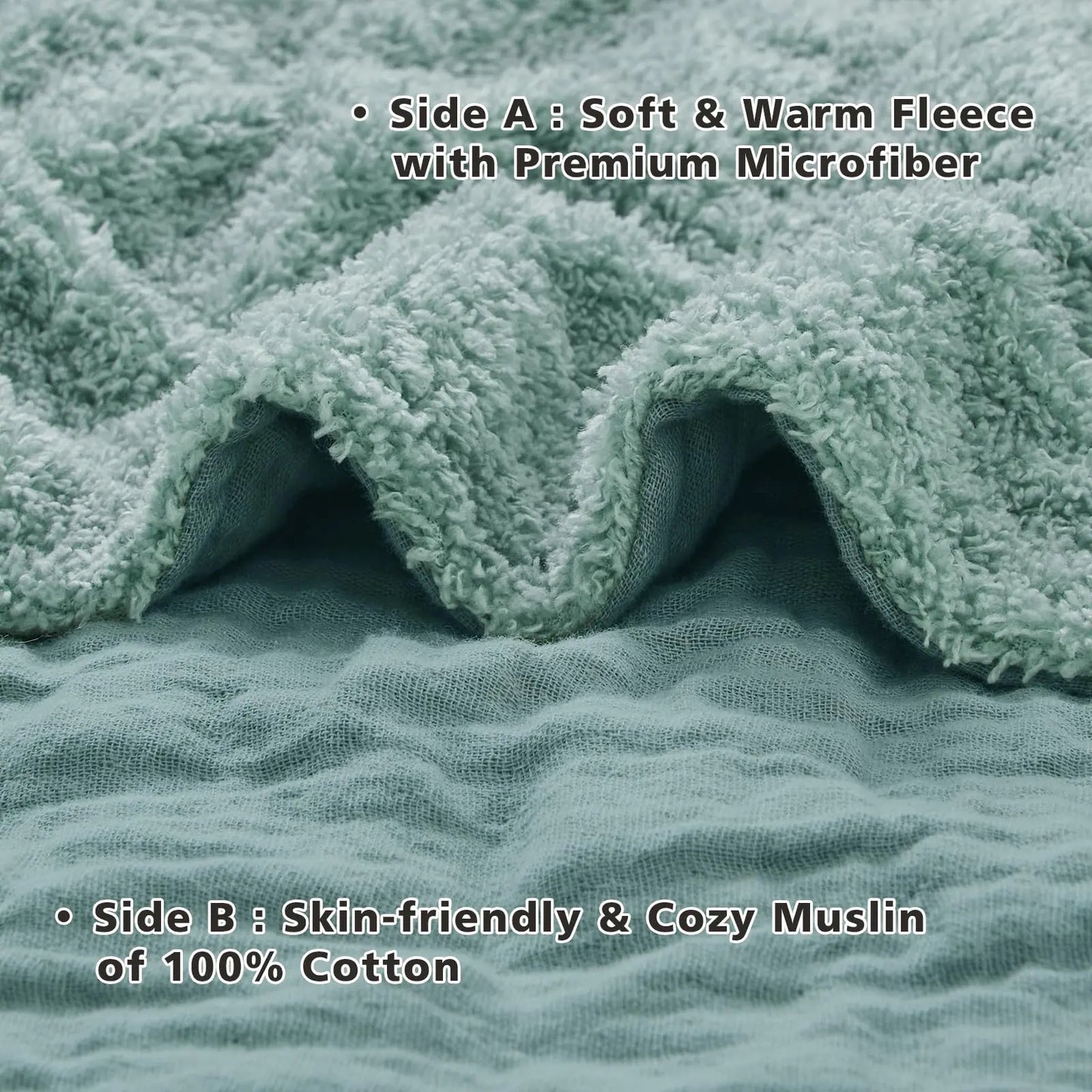 EMME Cotton Throw Blanket 100% Muslin Soft Blanket for Couch 4-Layer Breathable Gauze All Season Soft and Lightweight Pre-Washed Cotton Blanket(White, 140 x 190cm) Angel Wishes