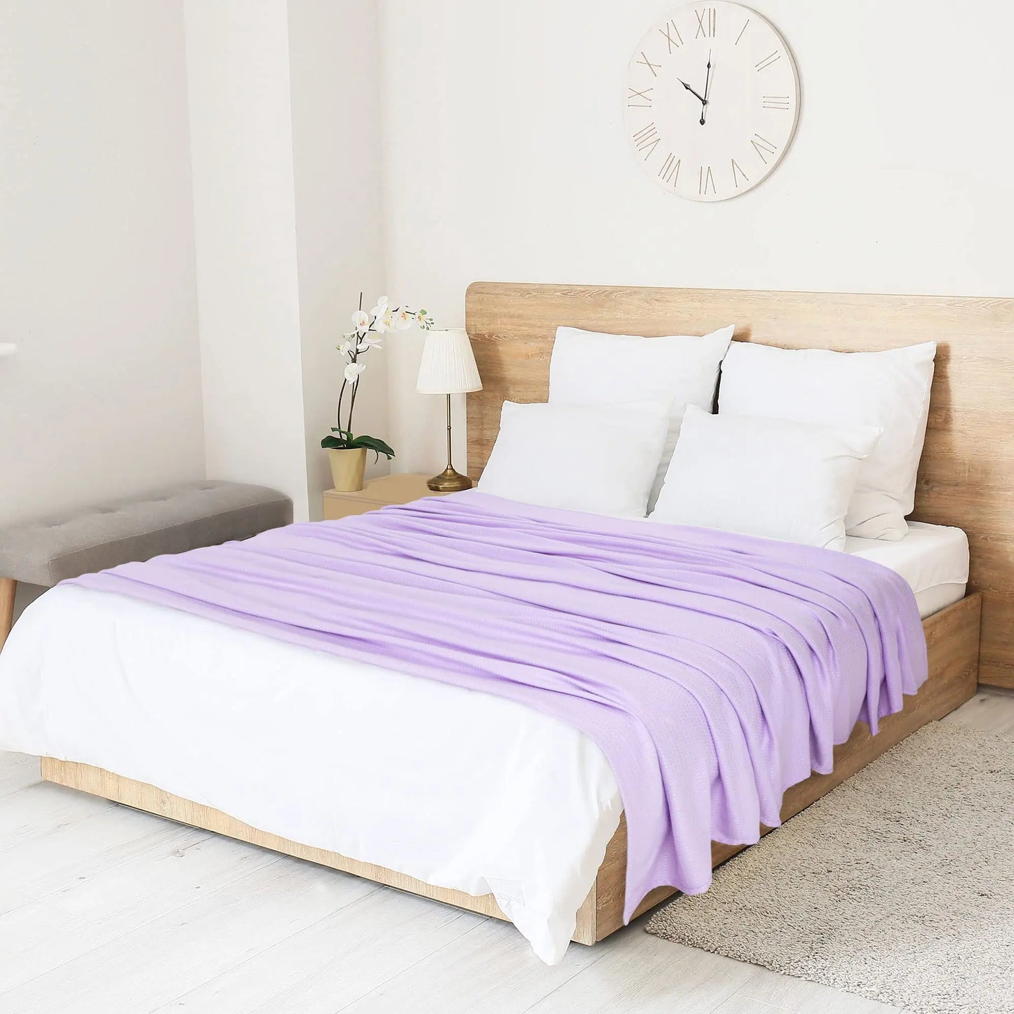 PiccoCasa Cooling Bamboo Blanket All Seasons Breathable for Hot Sleepers, Soft and Lightweight for Bed, Sofa Thin Blanket Summer Keep Cool Light Gray Single 150x200cm Angel Wishes