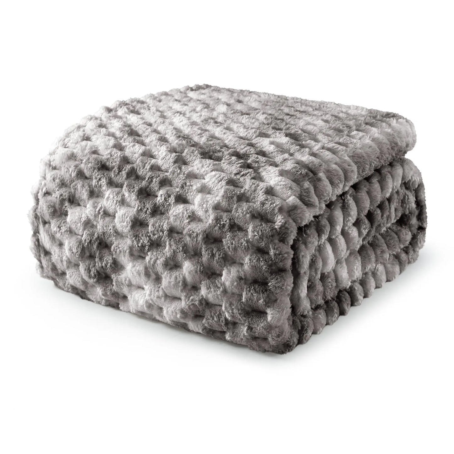 Exclusivo Mezcla Extra Large Soft Fleece Throw Blanket, 127x178 CM Stylish Jacquard Throw Blanket for Couch, Fuzzy Cozy Lightweight for All Season, Ivory Angel Wishes