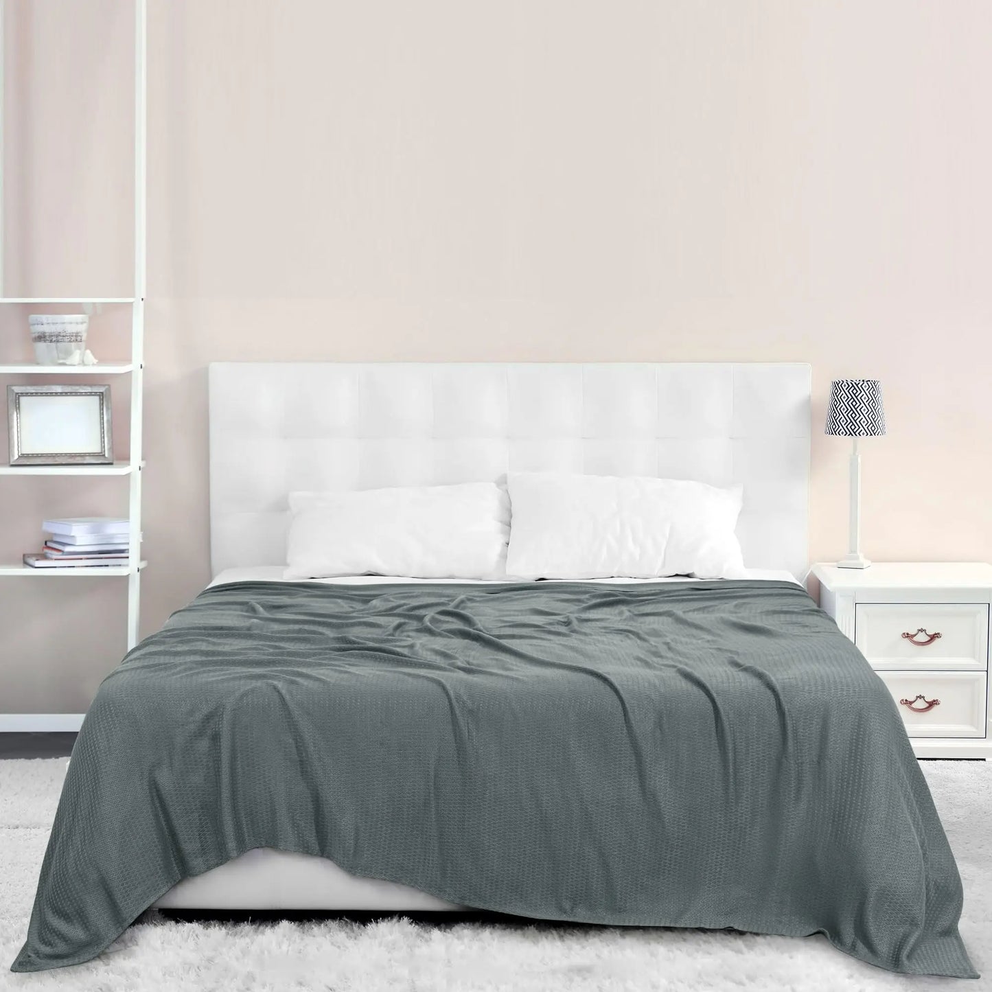 PiccoCasa Cooling Bamboo Blanket All Seasons Breathable for Hot Sleepers, Soft and Lightweight for Bed, Sofa Thin Blanket Summer Keep Cool Light Gray Single 150x200cm Angel Wishes