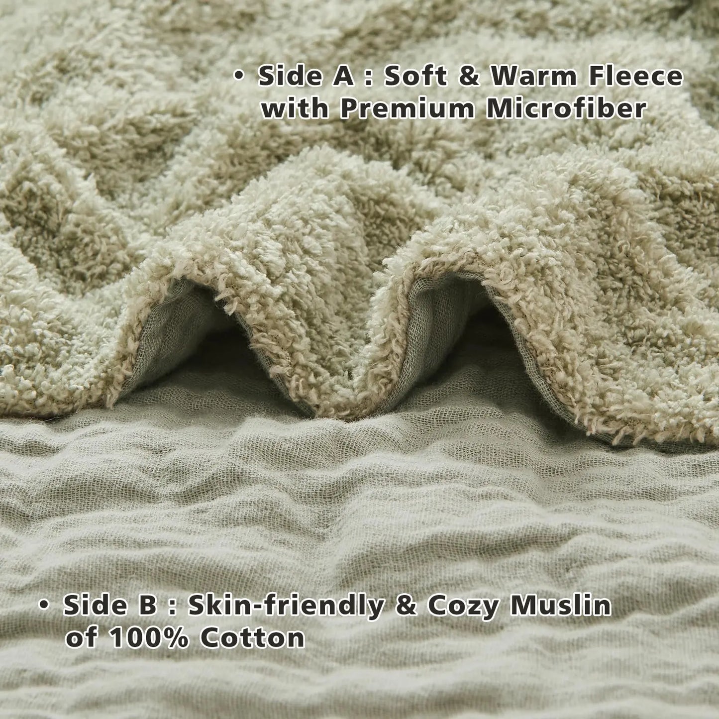 EMME Cotton Throw Blanket 100% Muslin Soft Blanket for Couch 4-Layer Breathable Gauze All Season Soft and Lightweight Pre-Washed Cotton Blanket(White, 140 x 190cm) Angel Wishes
