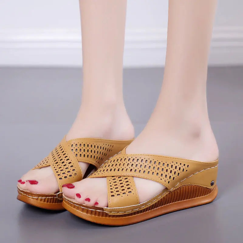 Hollow cross slippers Angel Wishes