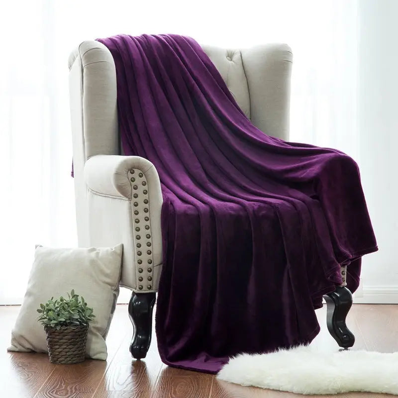 Flannel Blanket Promotional Gift Plain Color Angel Wishes