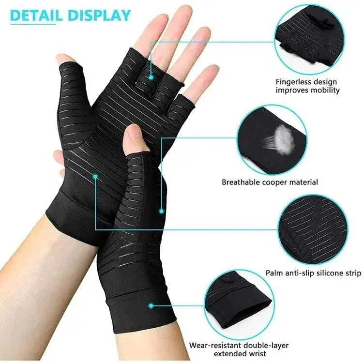 Anti arthritis Fingerless Compression Gloves Support Pain Relief Angel Wishes