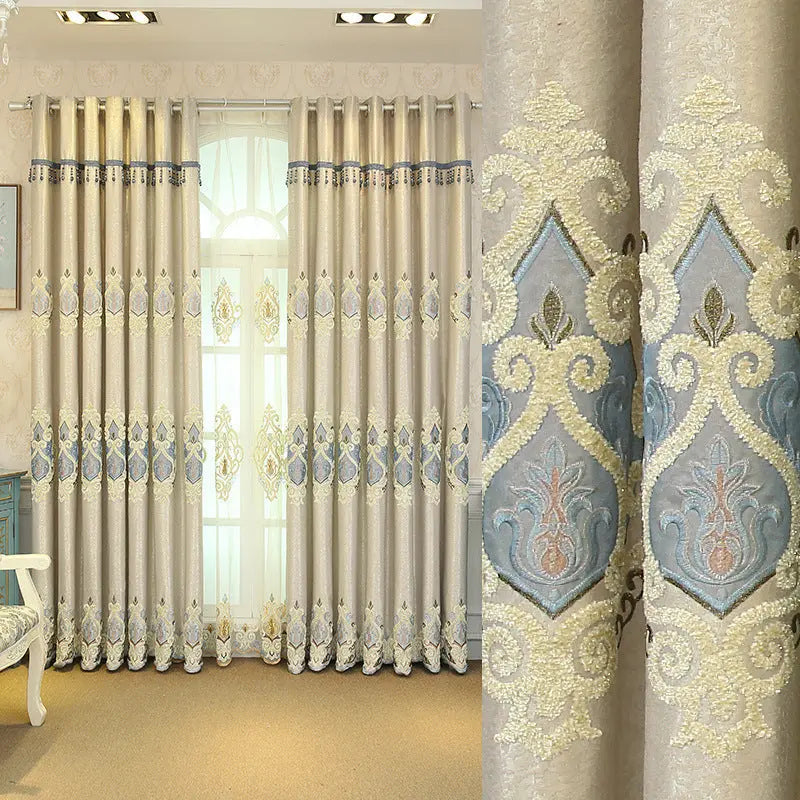 Crown European Embroidery Cloth Mesh Curtains Living Room Bedroom Simple Angel Wishes