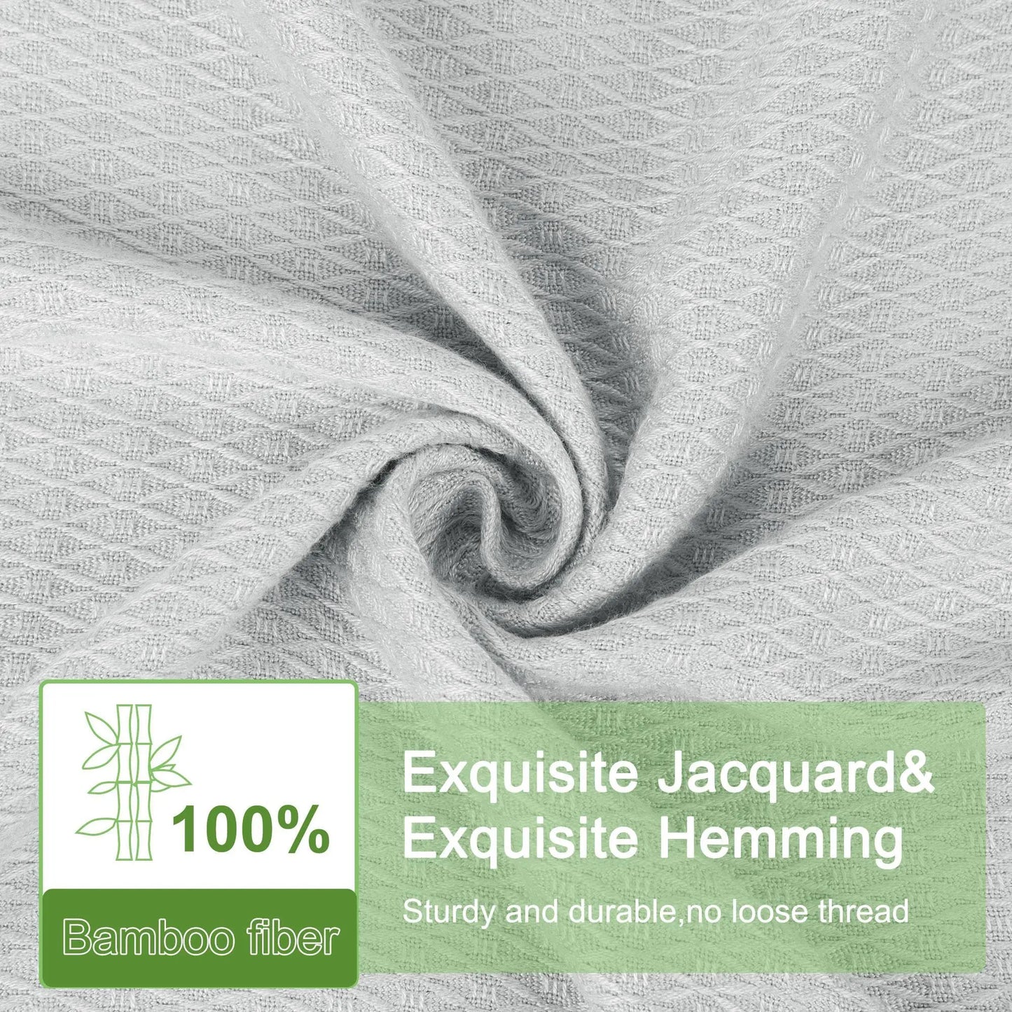 PiccoCasa Cooling Bamboo Blanket All Seasons Breathable for Hot Sleepers, Soft and Lightweight for Bed, Sofa Thin Blanket Summer Keep Cool Light Gray Single 150x200cm Angel Wishes