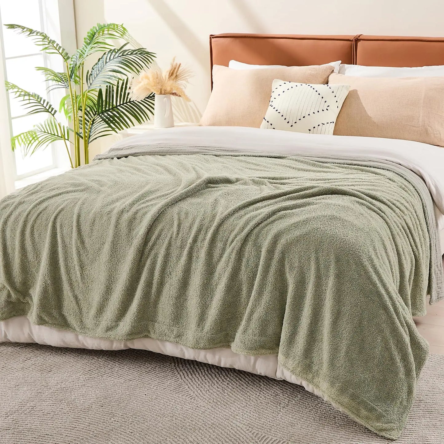EMME Cotton Throw Blanket 100% Muslin Soft Blanket for Couch 4-Layer Breathable Gauze All Season Soft and Lightweight Pre-Washed Cotton Blanket(White, 140 x 190cm) Angel Wishes