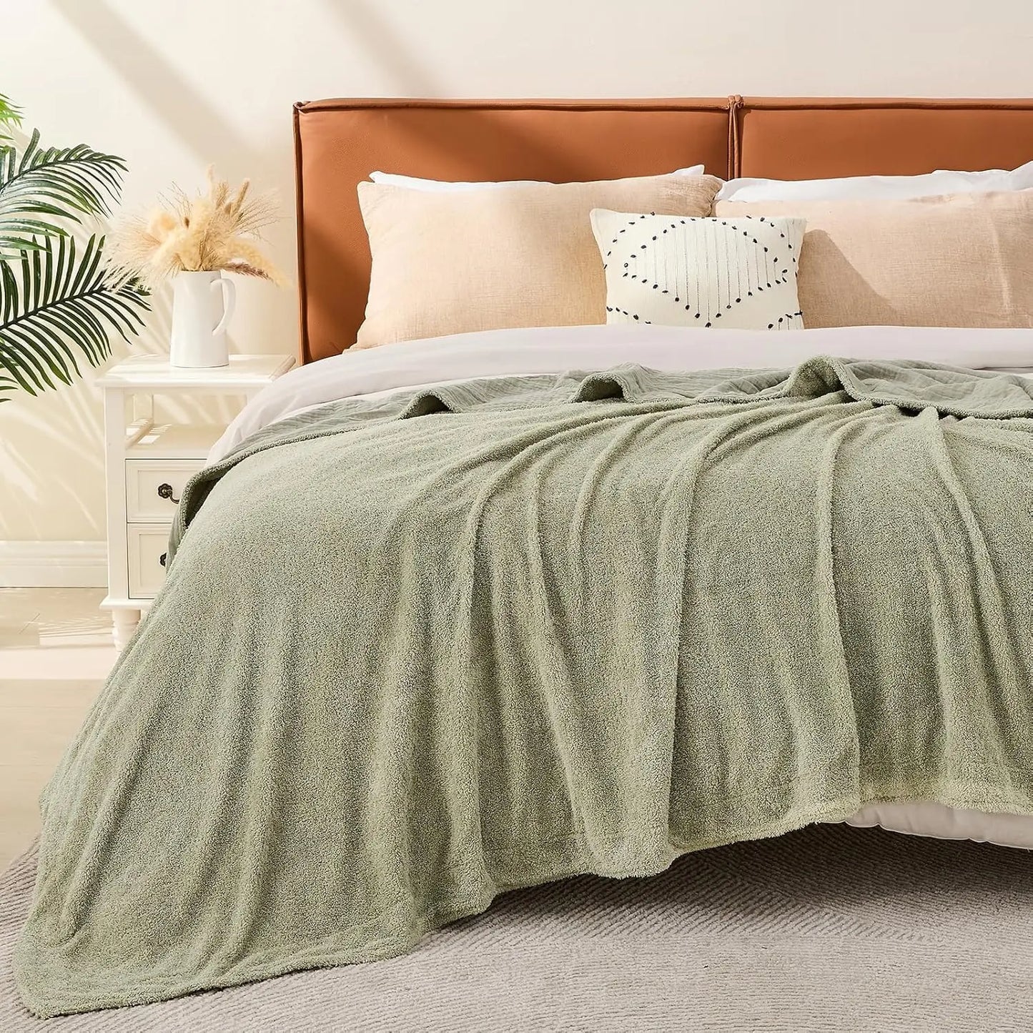 EMME Cotton Throw Blanket 100% Muslin Soft Blanket for Couch 4-Layer Breathable Gauze All Season Soft and Lightweight Pre-Washed Cotton Blanket(White, 140 x 190cm) Angel Wishes