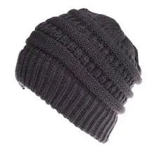 Mixed Color Knitted Wool Hat Ladies Non-labeled Ponytail Hat Angel Wishes