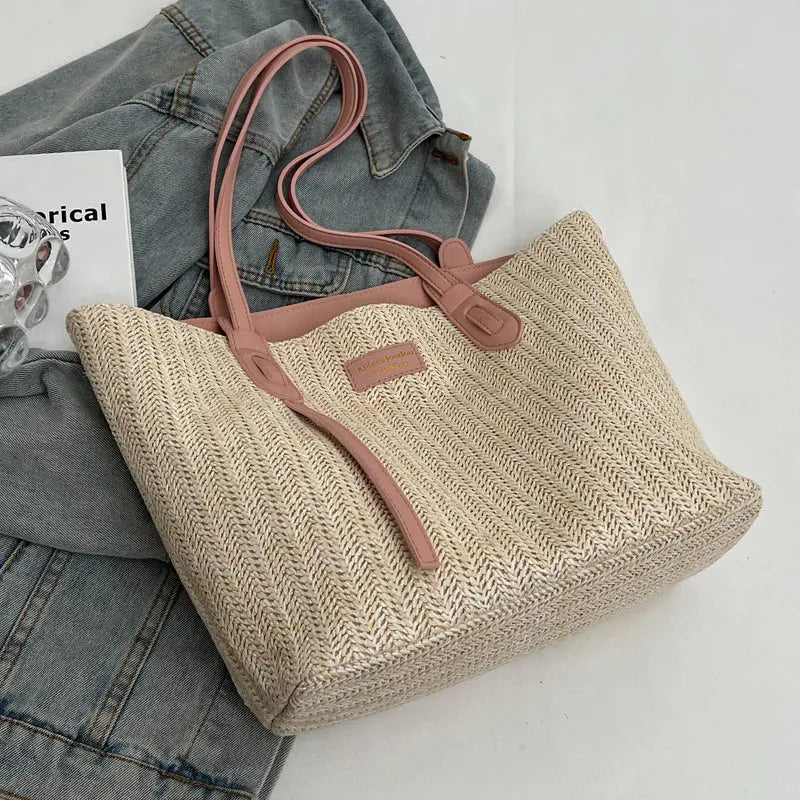 Summer Vacation Beach Woven Handheld Shoulder Bag Angel Wishes