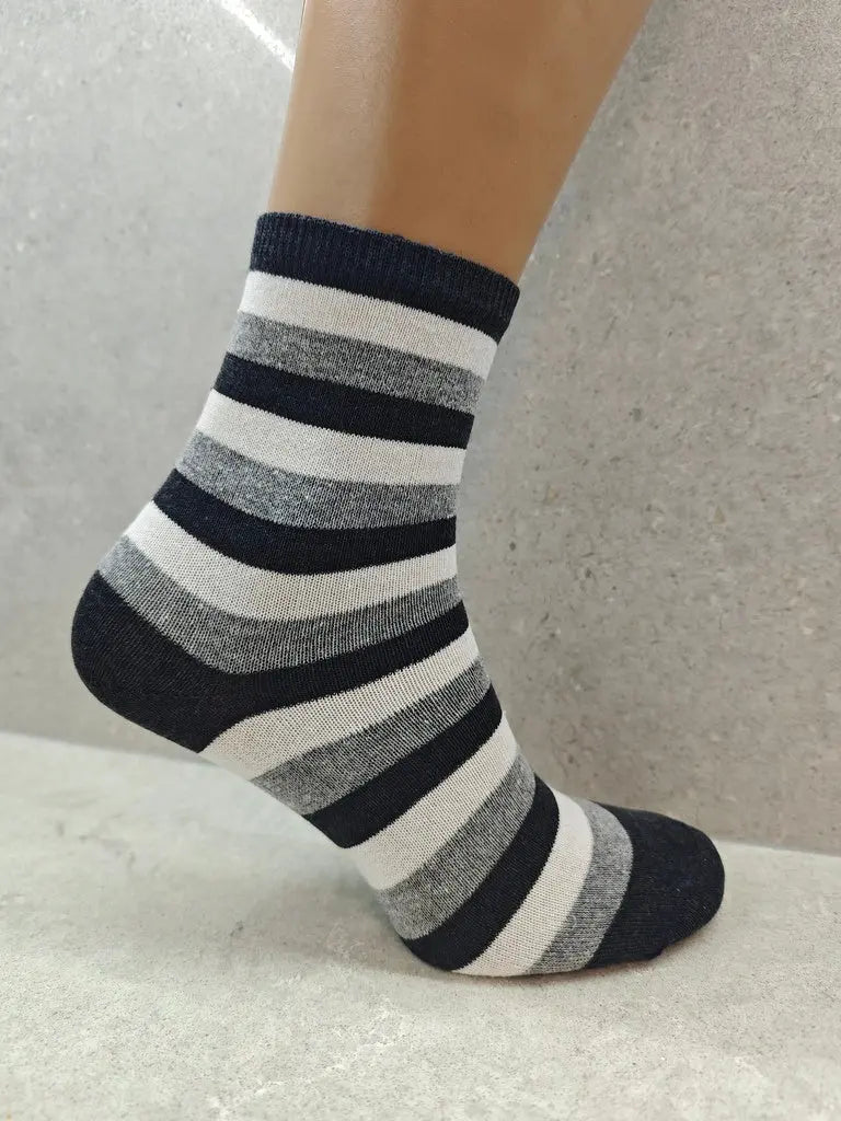 Pack Of 6 12 24 Pairs Womens Colourful Striped Socks Angel Wishes