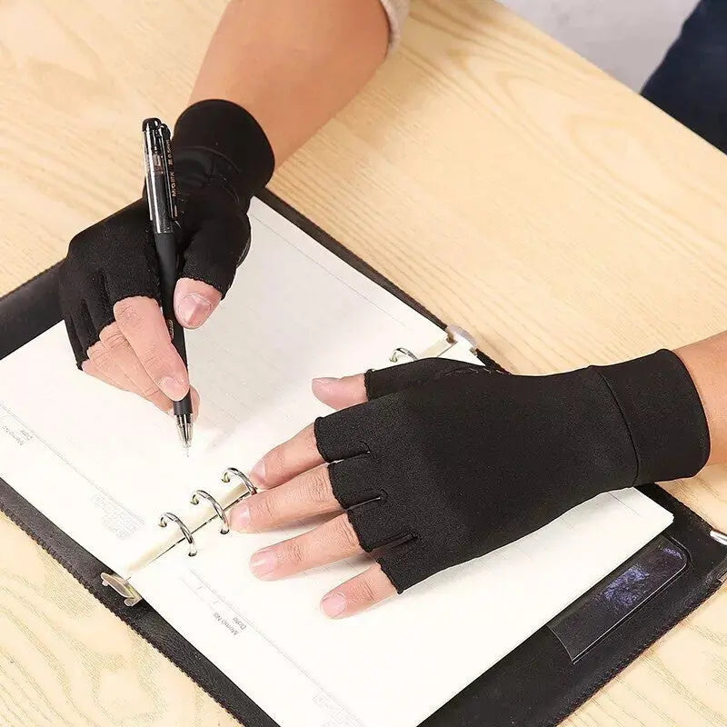 Anti arthritis Fingerless Compression Gloves Support Pain Relief Angel Wishes