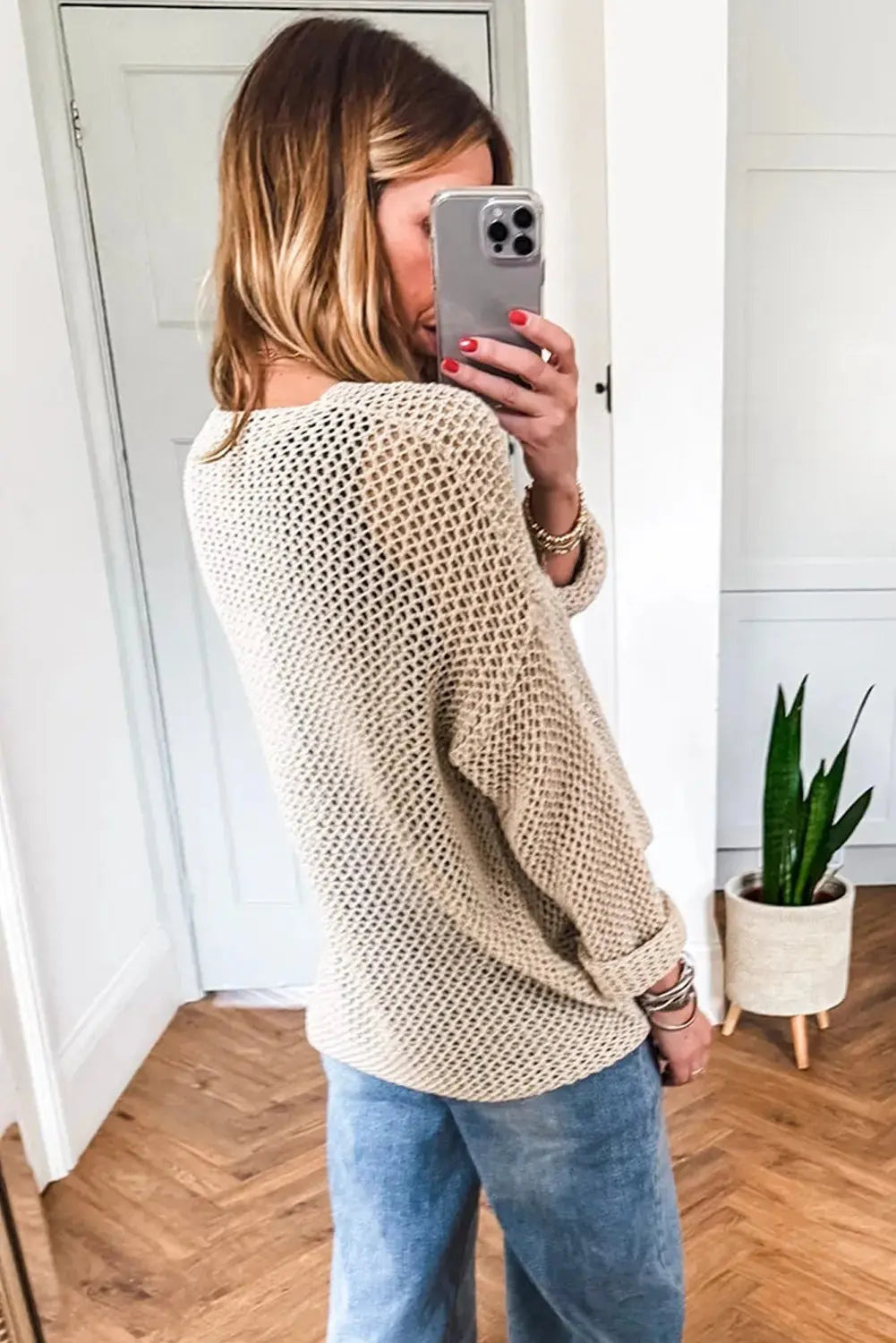 Crochet Hollow-out Jumper Top Sweater Angel Wishes