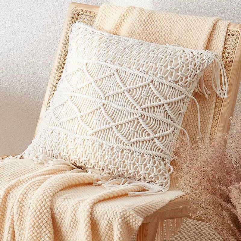 Ins Bohemian Pillow Hand-woven Sofa Cushion Angel Wishes