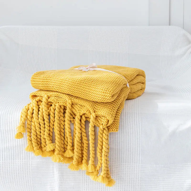 Tassel Knitted Blanket Angel Wishes