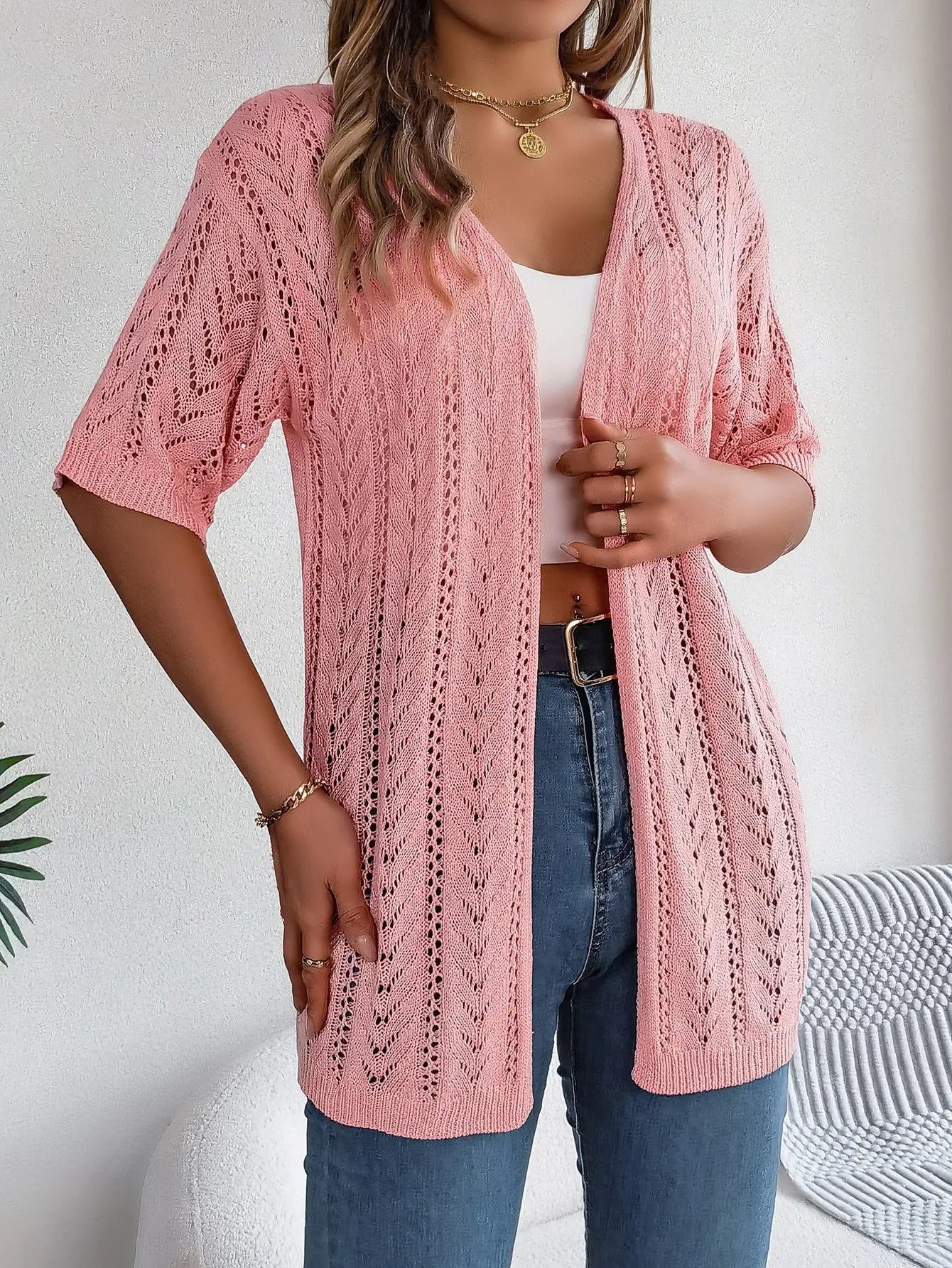 Women's Hollow Knitted Sun Protection Shirt Angel Wishes