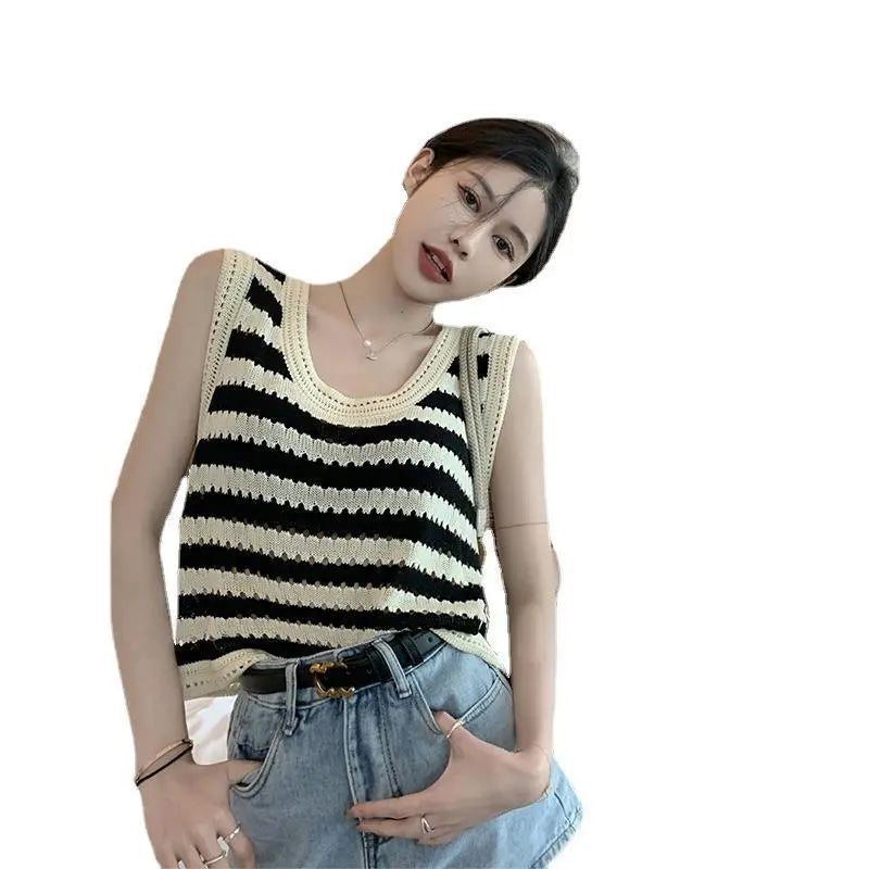 American Striped Knitted Camisole Vest Angel Wishes
