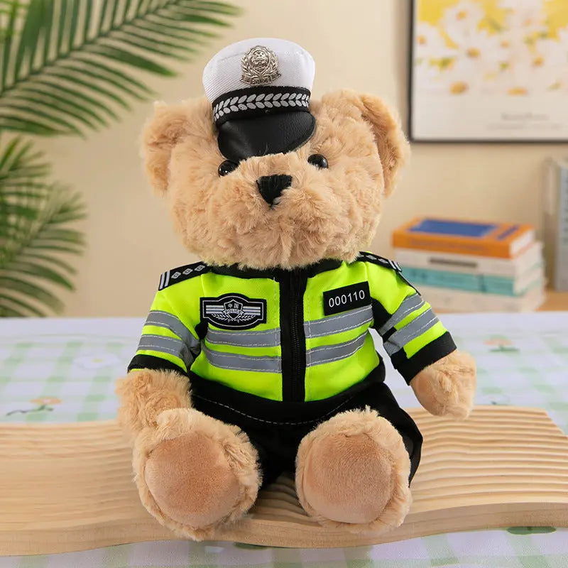 Fire Bear Police Teddy Doll Plush Toys Angel Wishes