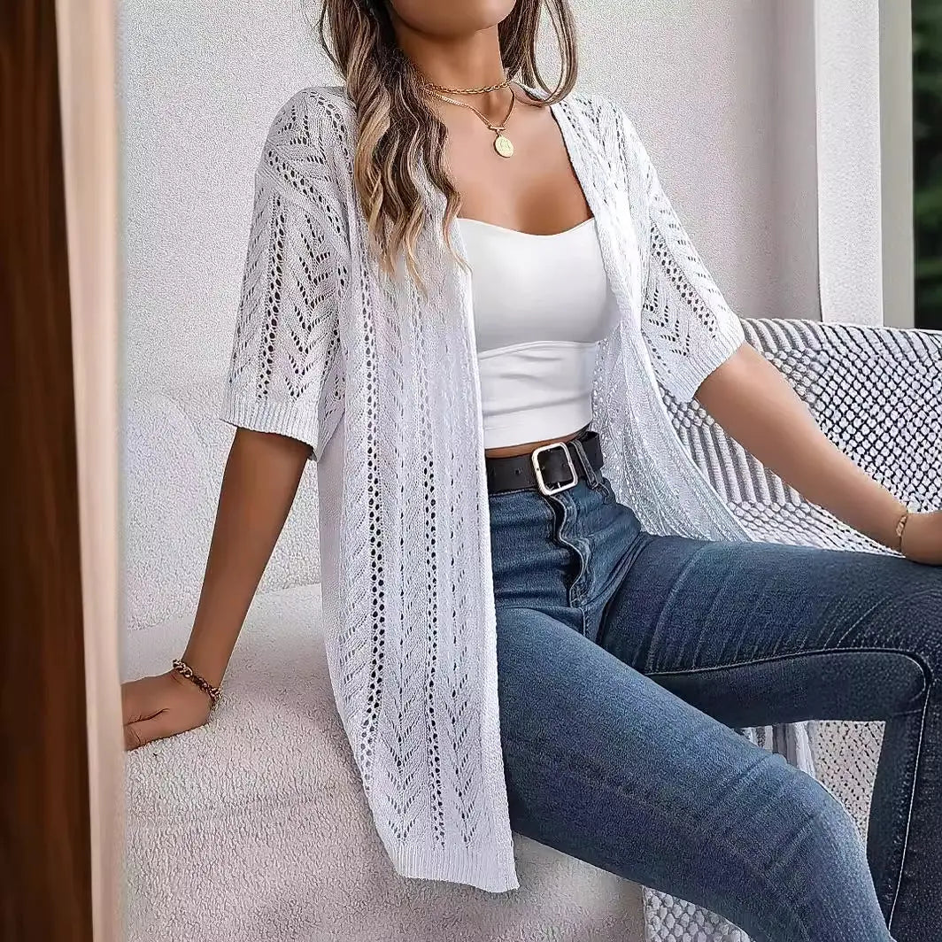 Women's Hollow Knitted Sun Protection Shirt Angel Wishes