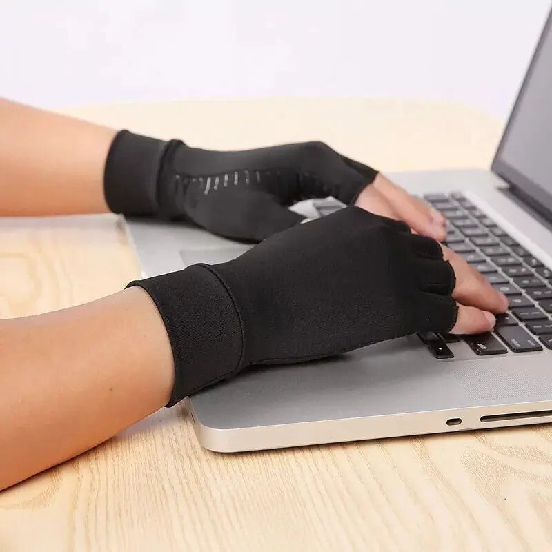 Anti arthritis Fingerless Compression Gloves Support Pain Relief Angel Wishes