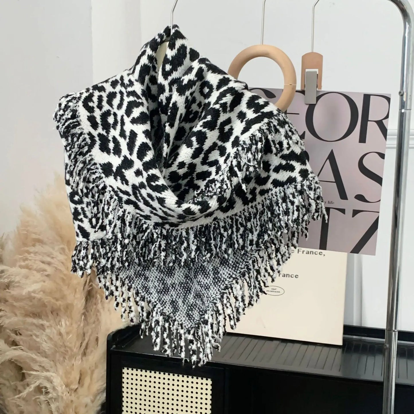 Leopard Fringe Scarf Shawl Two-in-one Angel Wishes