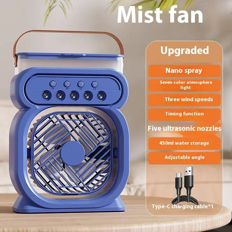 3 In 1 Portable Air Conditioner Evaporative Air Cooler LED Night Lights 3 Speeds Humidifier Fan For Home Office Angel Wishes