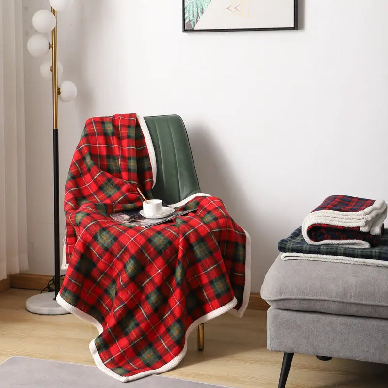 Blanket Lambswool Plaid Plain Cover Blanket Nap Blanket Nap Blanket Angel Wishes